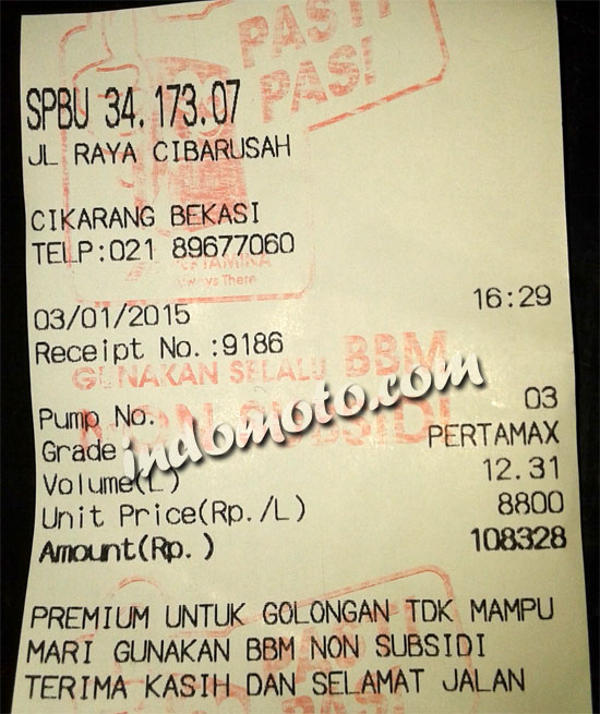 Harga Pertamax Di Cikarang Rp. 8.80…